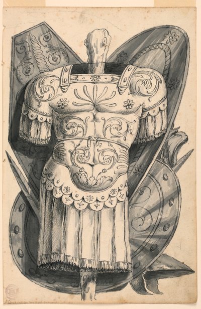 Trophäe mit Waffen, 1830–1850 von Romolo Achille Liverani