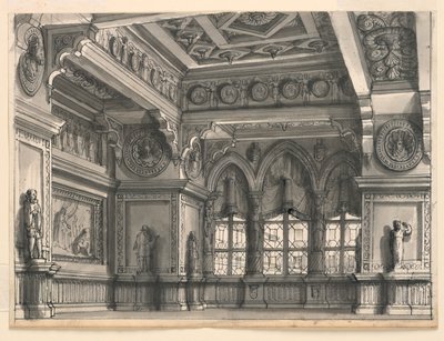 Bühnenbild, gotischer Raum von Romolo Achille Liverani