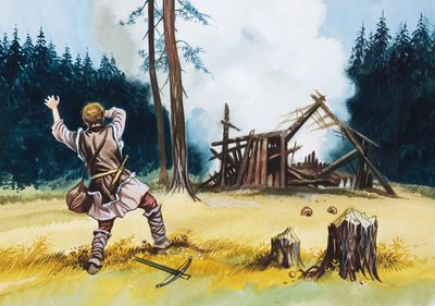 Explodierende Hütte von Ron Embleton