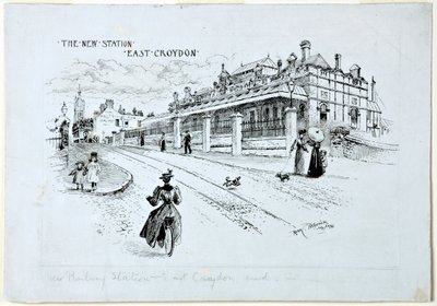 Der neue Bahnhof, East Croydon, Juli 1896 von Rosa Clementina Petherick