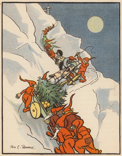 Die Rotkappen-Zwerge liefern den Weihnachtsbaum von Rosa Petherick