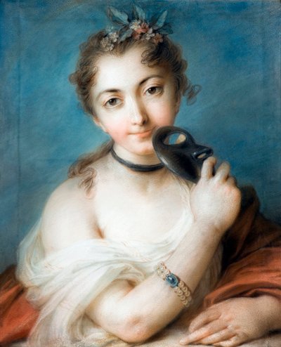 Porträt einer Dame mit Maske von Rosalba Giovanna Carriera
