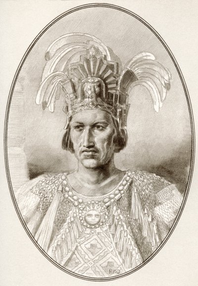 Moctezuma II., aus Living Biographies of Famous Rulers von Ross Gordon