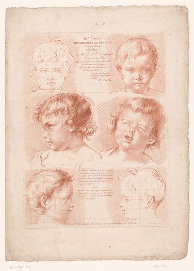 Titelblatt mit sechs Kinderköpfen, davon zwei schematisch dargestellt von Louis François Roubillac