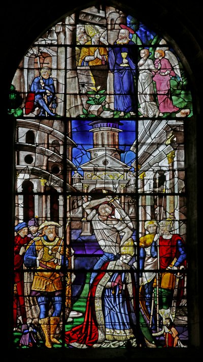 Fenster mit Darstellung der Hinrichtung des Heiligen Dionysius, 1530-40 von Rouen School