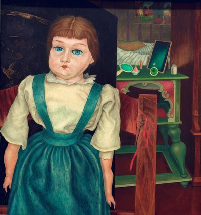 Puppe und Interieur von Rudolf Wacker