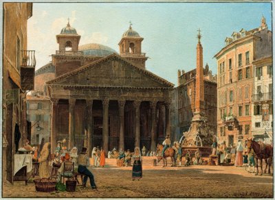 Das Pantheon und die Piazza della Rotonda in Rom von Rudolf von Alt