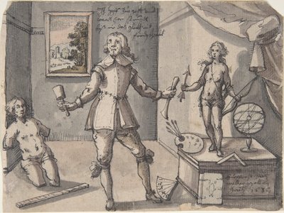 Der Künstler in seinem Atelier, 1636 von Ruprecht Bartz