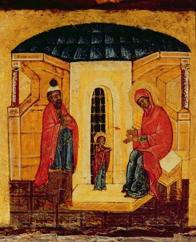 Ikone von Jesus im Tempel (Detail) von Russian School