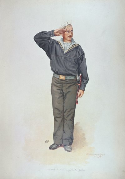 Russischer Matrose in der Uniform der russischen Marine Ende des 19. Jahrhunderts von Russian School