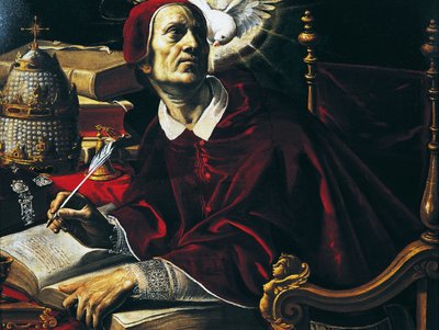 Heiliger Gregor der Große, Gemälde von Rutilio Manetti (1571-1639), Öl auf Leinwand, 67x89 cm, Italien von Rutilio Manetti