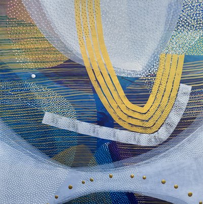 Schimmerndes Blau-Gold Abstrakt von SAN STARLING