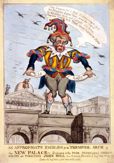 Ein passendes Emblem für den Triumphbogen des neuen Buckingham-Palastes..., London von SW Fores