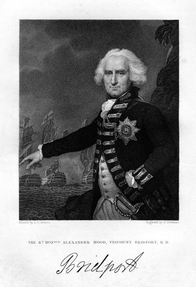 Admiral Alexander Hood 1726-1814, 1. Viscount Bridport, 1837 von S. Freeman