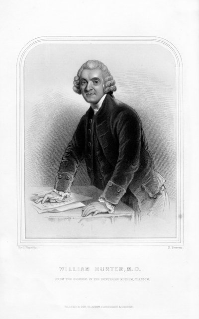 Dr. William Hunter, schottischer Anatom und Geburtshelfer, 1870 von S. Freeman