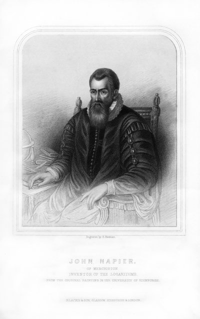John Napier, schottischer Mathematiker, Physiker, Astronom und Astrologe, 1870 von S. Freeman