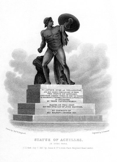 Statue von Achilles, Hyde Park, London, 1827 von S. Freeman
