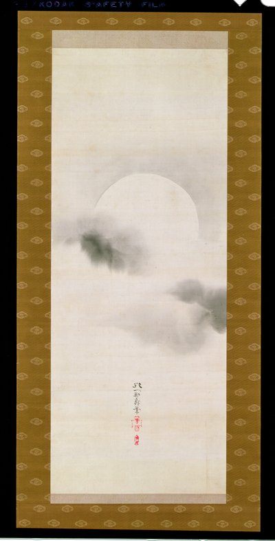 Hängerolle, die den Herbstmond darstellt, aus einem Triptychon der drei Jahreszeiten, Japanisch, frühes 19. Jahrhundert von Sakai Hoitsu