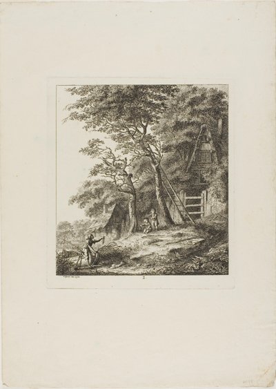 Fischer mit Kindern, Tafel zwei aus Paysages Dédicés à M. Warelet von Salomon Gessner