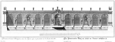 Aufriss des Pomeranzenhauses im Sommerzustand von Salomon Kleiner