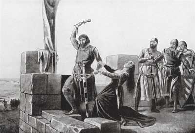 Alonso de Guzman wirft seinen Dolch zu Don Juan von Salvador (after) Martinez Cubells