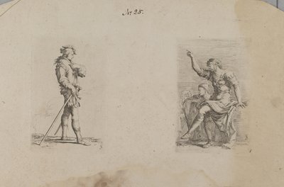 (Figurinenserie) Mann mit Arm auf Brusthöhe von Salvator Rosa