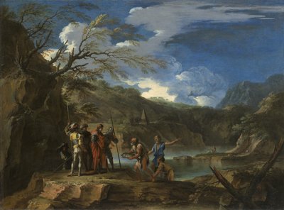 Polykrates und der Fischer, ca. 1664 von Salvator Rosa