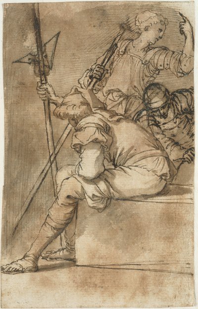 Drei Soldaten ruhen sich aus von Salvator Rosa