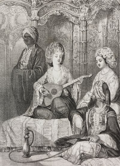 Harem im Osten, Lithographie von Salvatore Puglia aus Poliorama Pittoresco, Nr. 2, 19. August von Salvatore Puglia