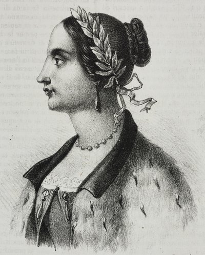 Porträt von Laura Bassi Veratti (1711-1778), italienische Physikerin und Akademikerin, Lithographie von Salvatore Puglia aus Poliorama Pittoresco, Nr. 4, 4. September von Salvatore Puglia