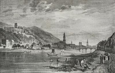 Ansicht von Heidelberg, Deutschland, Lithographie von Salvatore Puglia aus Poliorama Pittoresco, Nr. 28, 19. Februar von Salvatore Puglia