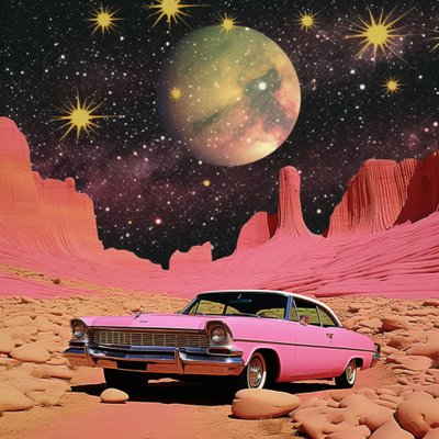 Kosmische rosa Wüstenfahrt von Samantha Hearn