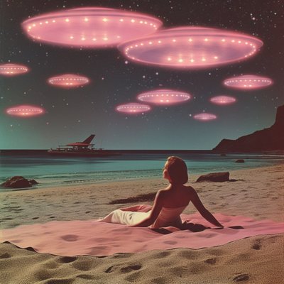 Rosa UFO-Strandtraum von Samantha Hearn
