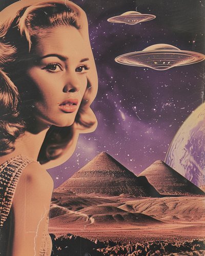 Retro Alien-Pyramiden von Samantha Hearn