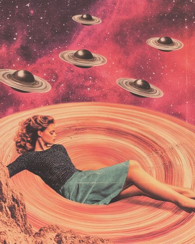 Retro kosmische Frau von Samantha Hearn