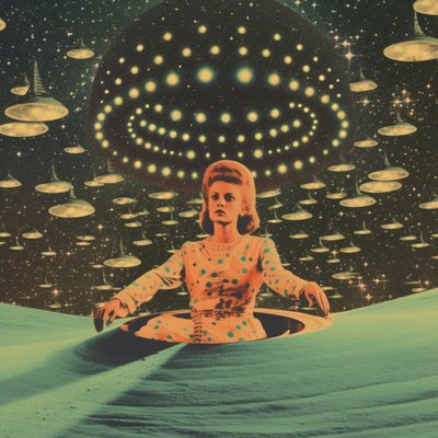 Vintage Weltraum Begegnung von Samantha Hearn