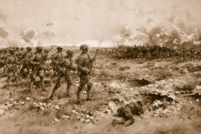 Ihre letzte Hoffnung: Demoralisierte deutsche Soldaten bitten die vorrückenden britischen Truppen um Gnade von Samuel (after) Begg