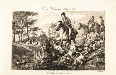 Berittene Jäger beobachten, wie Hunde einen Hasen finden von Samuel (after) Howitt