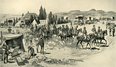 Lord Roberts und Stab starten zu einer Aufklärung vom Hauptquartier in Smaldeel, 1901 von Samuel Begg