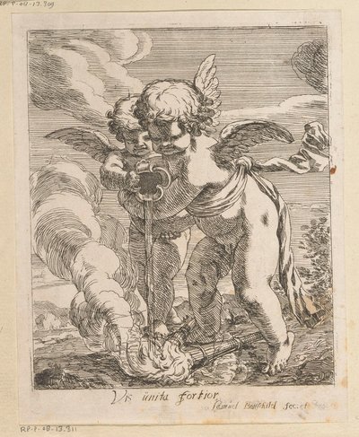 Zwei Putti löschen Fackeln von Samuel Bottschild