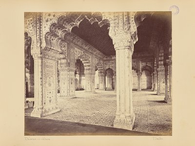 Delhi; Der Palast, Innenansicht des Dewan-i-Kass von Samuel Bourne