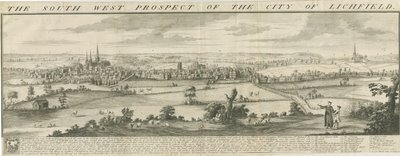 Lichfield - Südwestansicht: Gravur von Samuel Buck
