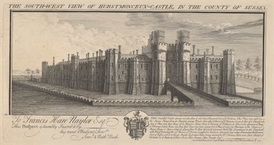 Die Südwestansicht von Hertsmonceux Castle in der Grafschaft Sussex von Samuel Buck