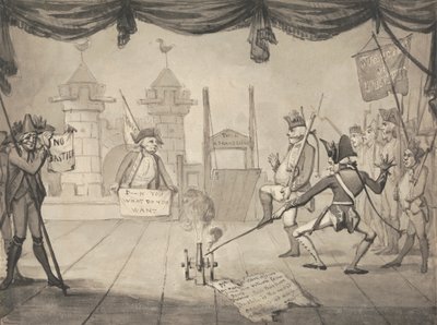 Eine amphitheatrische Version des Sturzes der Bastille von Samuel Collings