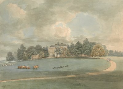 Ein Landhaus mit Figuren auf der Auffahrt von Samuel Davis