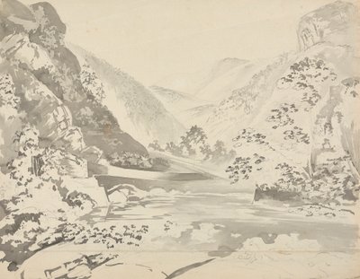 Flussszene mit Bergen im Hintergrund von Samuel Davis