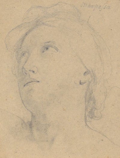Studie für Das Urteil des Jupiter (Marpessa, Kopf) von Samuel Finley Breese Morse