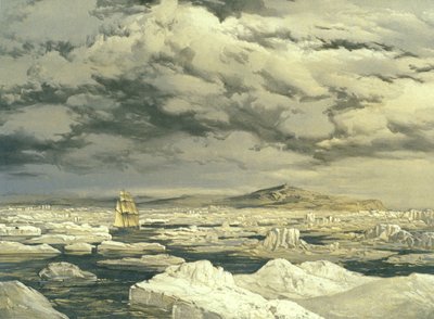 Erste Landentdeckung durch HMS Investigator, 6. September 1850, graviert von E. Walker, 1854 von Samuel Gurney Cresswell