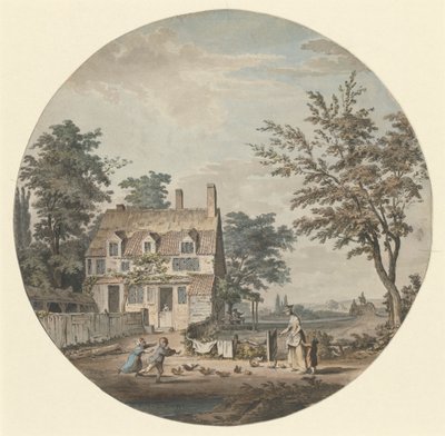 Landschaft mit Hütte, Brücke und Figuren von Samuel Hieronymus Grimm