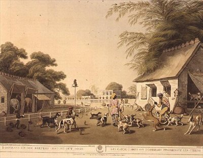 Dooreahs oder Hundewärter führen Hunde aus, aus Oriental Field Sports von Samuel Howett, verlegt von Edward Orme von Samuel Howett